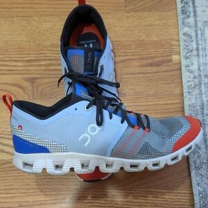 On Running Men's Gray and Red Athletic Shoes